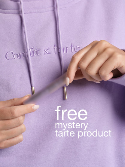 tarte x Comfrt airplane mode travel hoodie