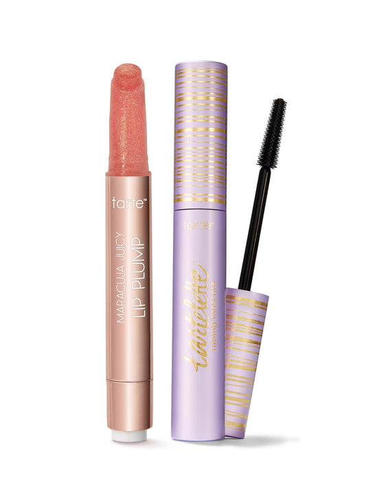 viral shimmer glass lip plump & tubing mascara duo