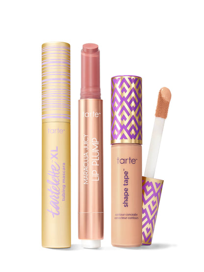 tarte™ shape tape concealer, XL tubing mascara and maracuja juicy lip plump trio