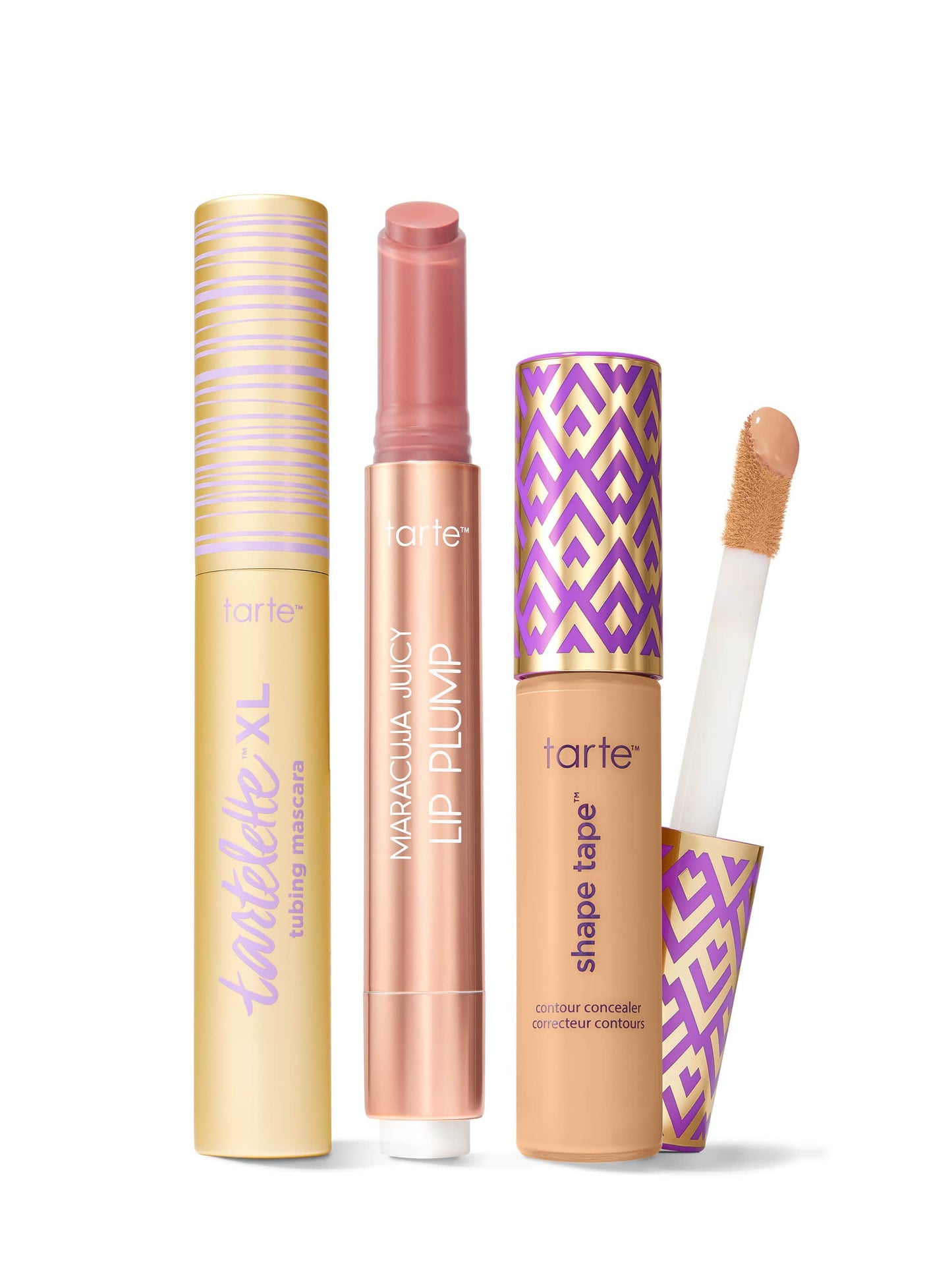 tarte™ shape tape concealer, XL tubing mascara and maracuja juicy lip plump trio