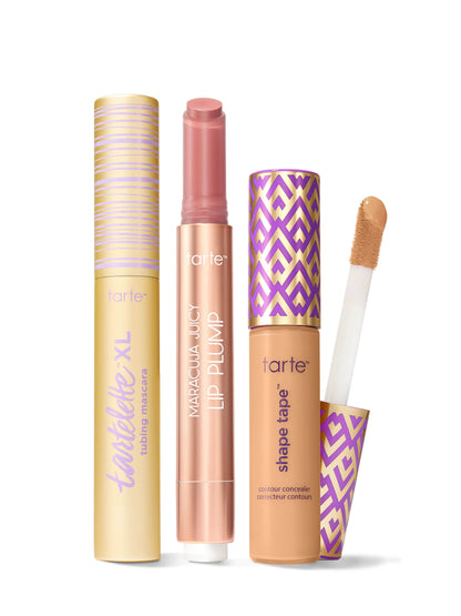 tarte™ shape tape concealer, XL tubing mascara and maracuja juicy lip plump trio
