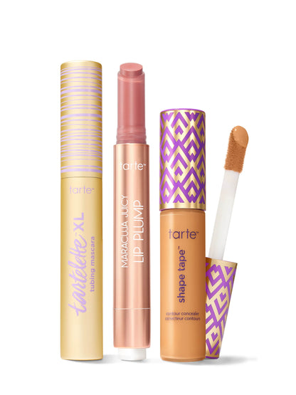 tarte™ shape tape concealer, XL tubing mascara and maracuja juicy lip plump trio
