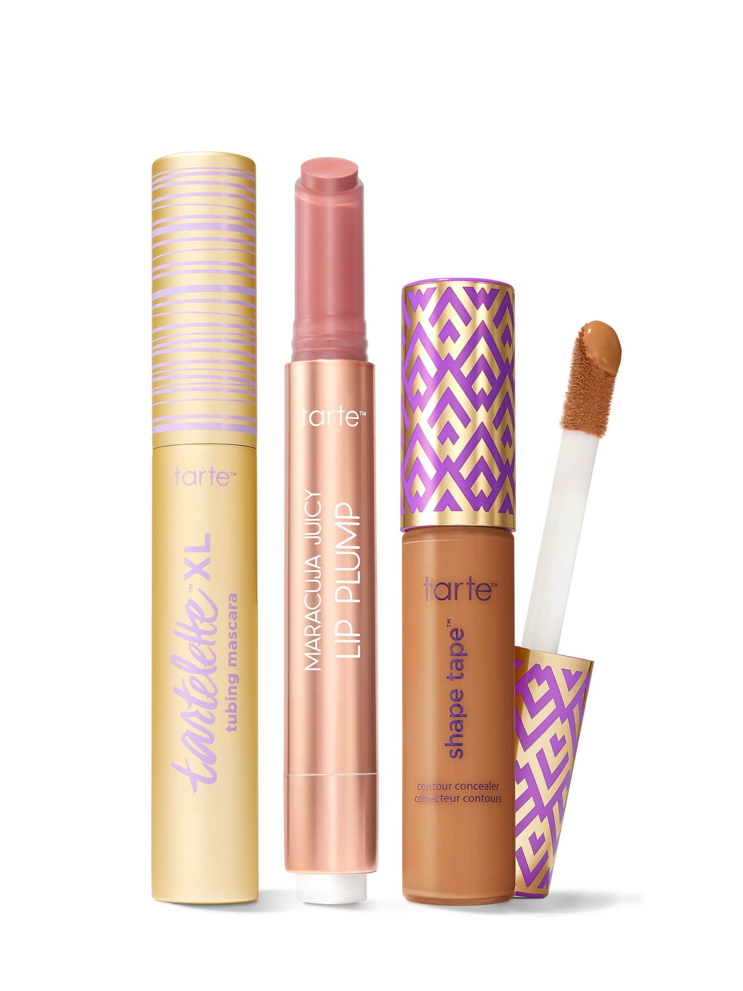 tarte™ shape tape concealer, XL tubing mascara and maracuja juicy lip plump trio