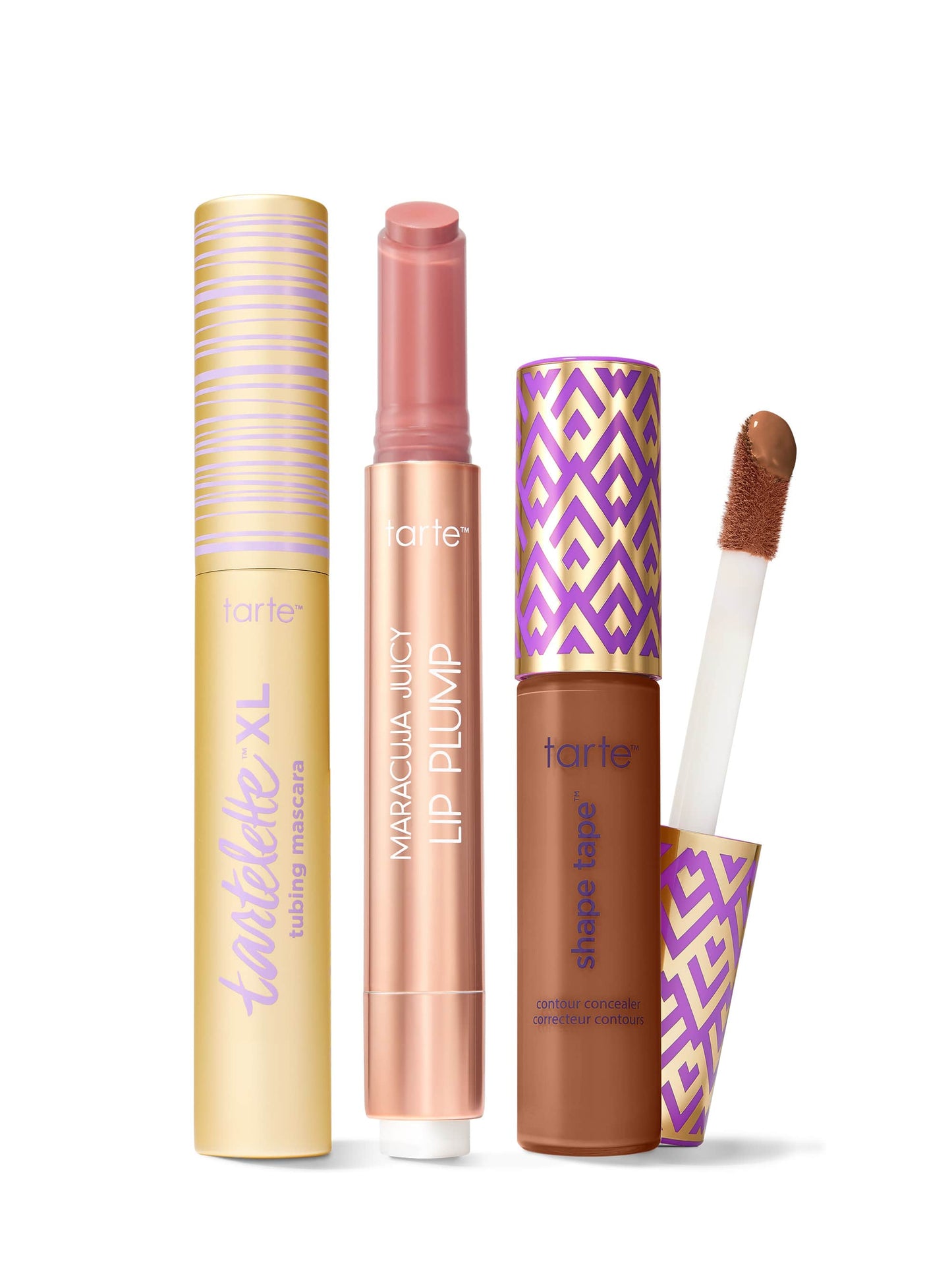 tarte™ shape tape concealer, XL tubing mascara and maracuja juicy lip plump trio