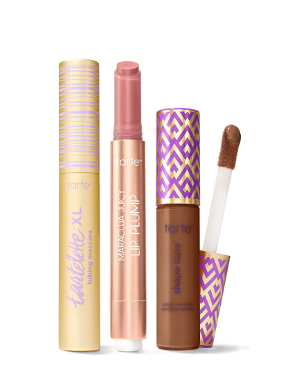 tarte™ shape tape concealer, XL tubing mascara and maracuja juicy lip plump trio