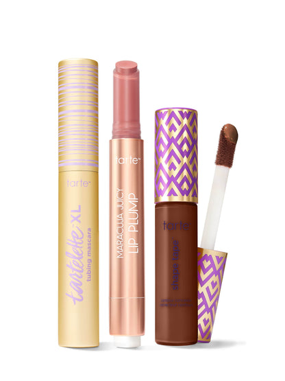 tarte™ shape tape concealer, XL tubing mascara and maracuja juicy lip plump trio