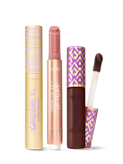 tarte™ shape tape concealer, XL tubing mascara and maracuja juicy lip plump trio