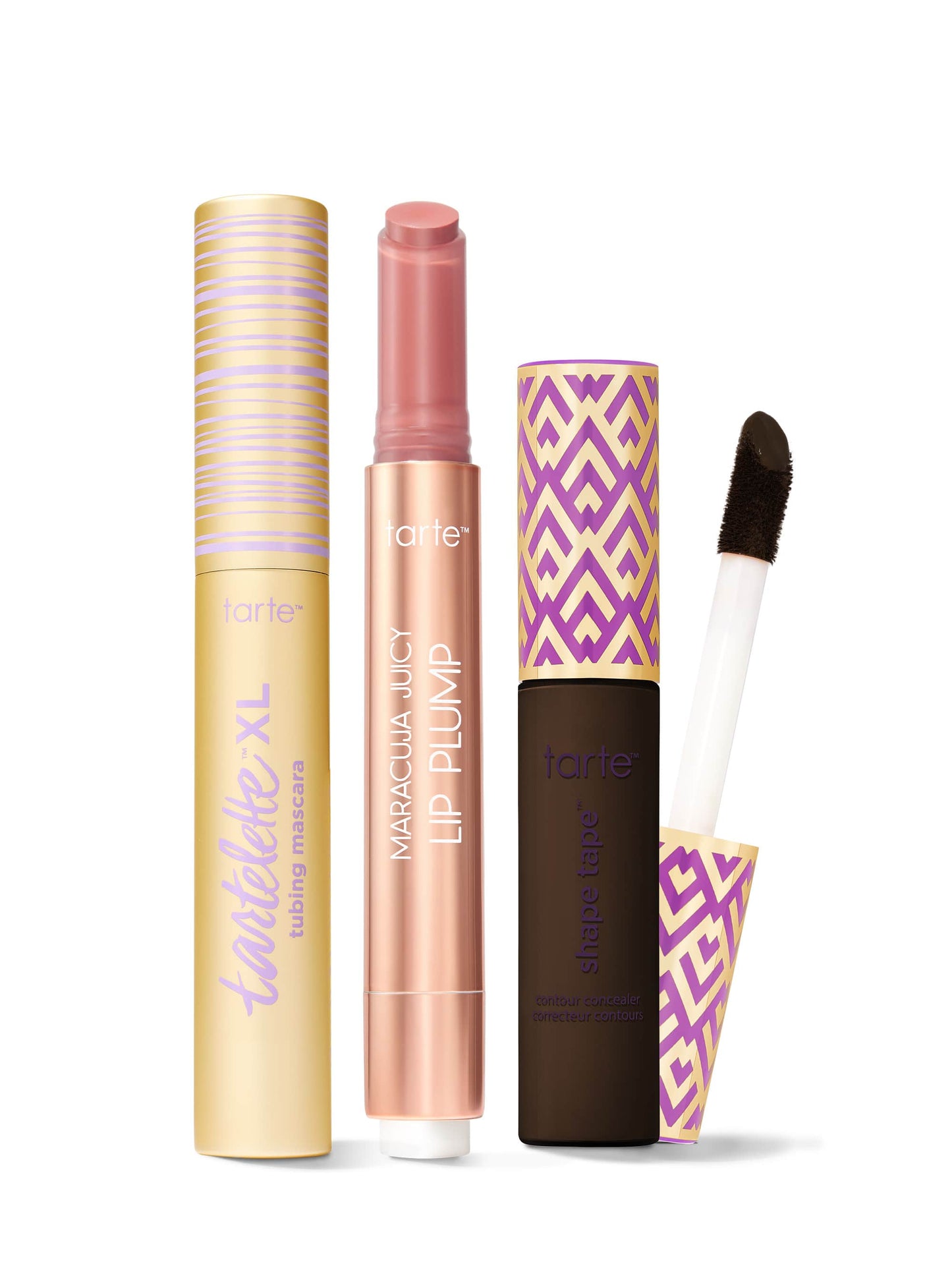 tarte™ shape tape concealer, XL tubing mascara and maracuja juicy lip plump trio