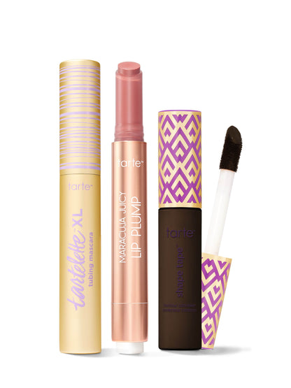 tarte™ shape tape concealer, XL tubing mascara and maracuja juicy lip plump trio